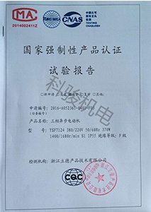 國家強制性認(rèn)證試驗報復(fù)-三相異步電動機-